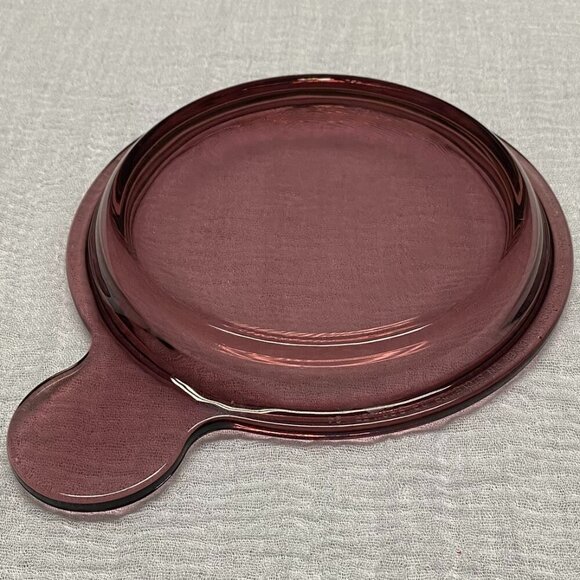 Pair of Replacement Pyrex Glass Lids P-240-C in Cranberry. - Picture 4 of 5